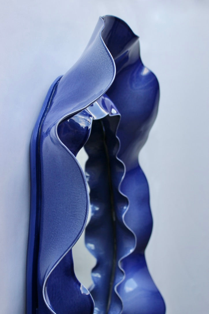 Sapphire Blue Undulating Mirror (Medium)