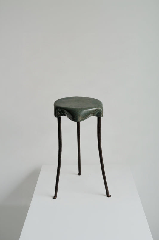 Dark Green Table with Iron