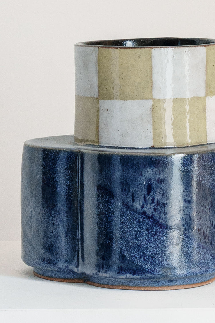 Deep Purple Checkered Vase