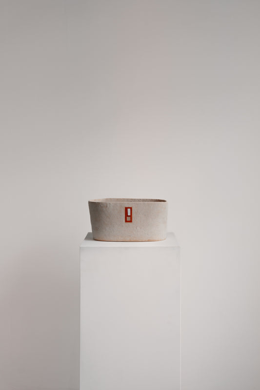 Oval Vessel with Red
