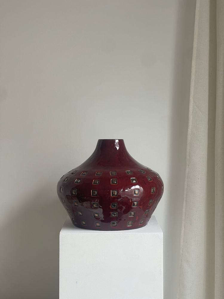 Oxblood Stamped Vessel