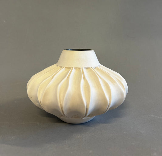 Wide Carved Porcelain Vessel