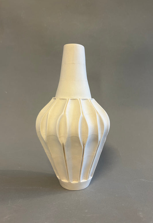 Tall Carved Porcelain Vessel