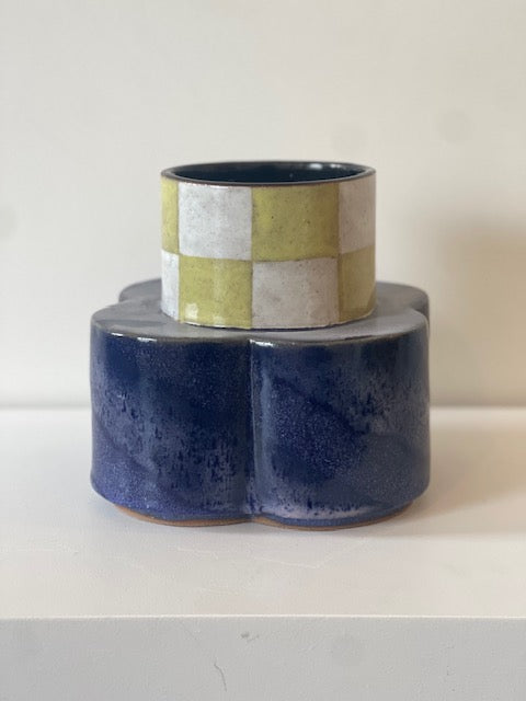 Deep Purple Checkered Vase