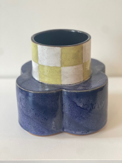 Deep Purple Checkered Vase