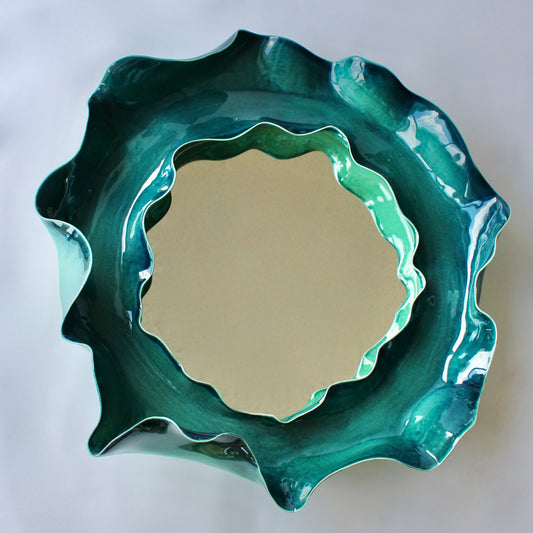 Rainforest Green Undulating Mirror