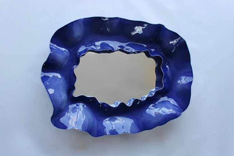 Sapphire Blue Undulating Mirror (Medium)