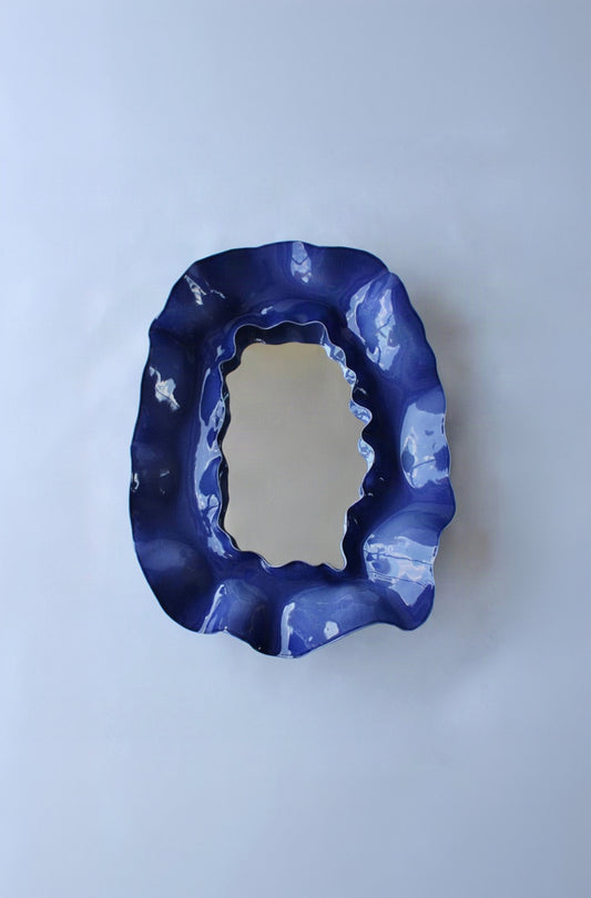 Sapphire Blue Undulating Mirror (Medium)