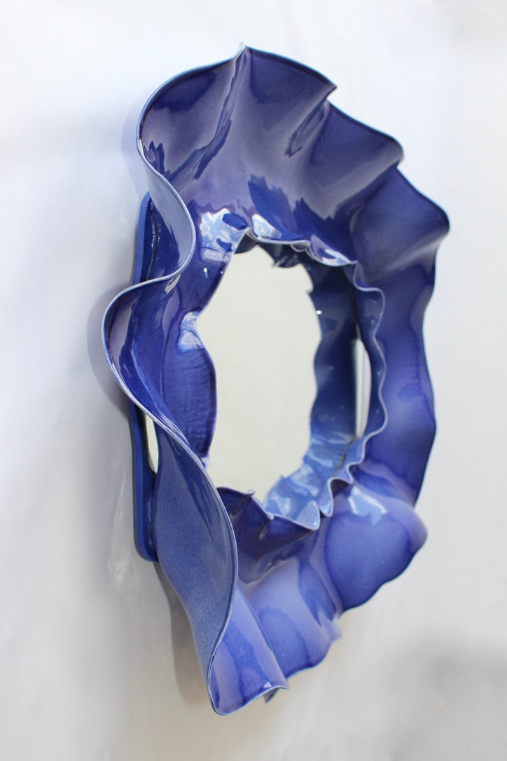 Sapphire Blue Undulating Mirror (Medium)