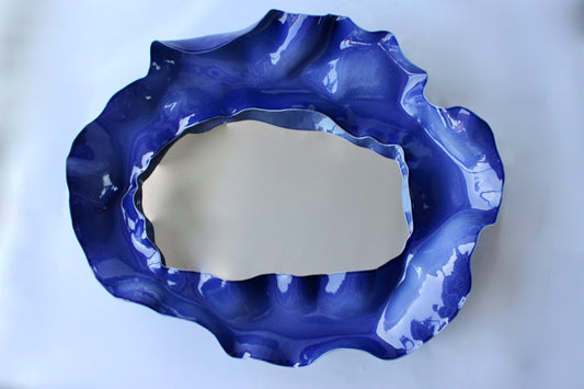 Sapphire Blue Undulating Mirror (Large)