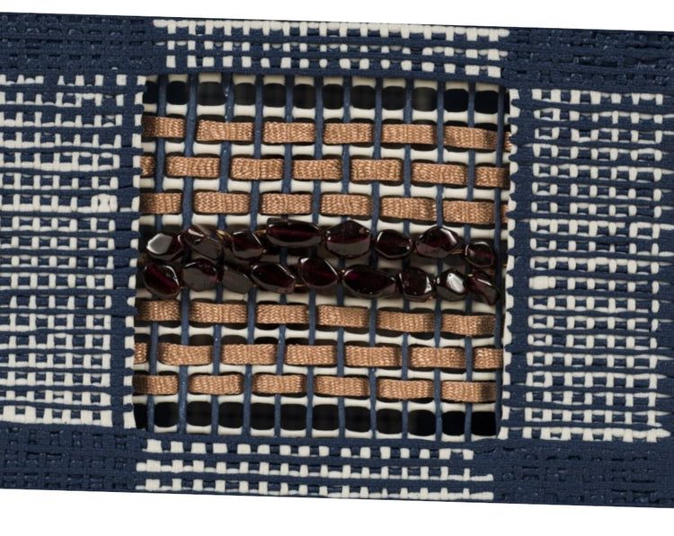 Blue Box with Copper Wire and Garnets