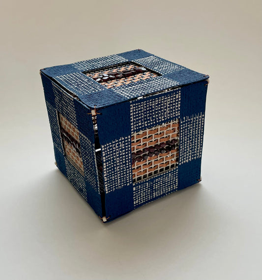 Blue Box with Copper Wire and Garnets