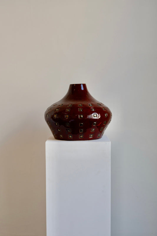 Oxblood Stamped Vessel