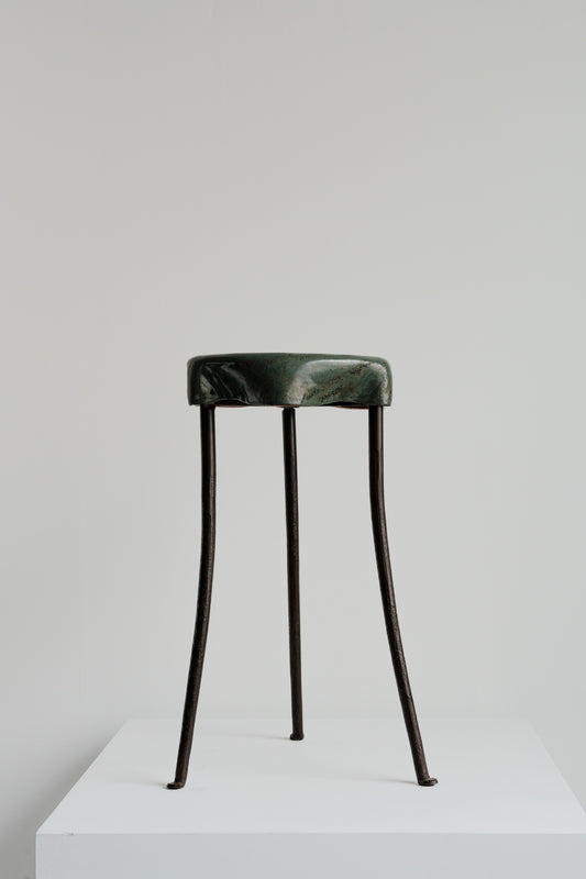 Dark Green Table with Iron