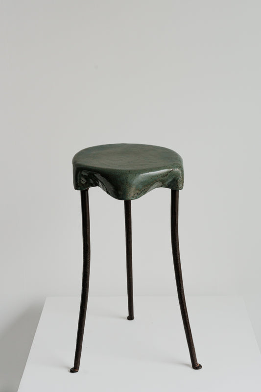 Dark Green Table with Iron