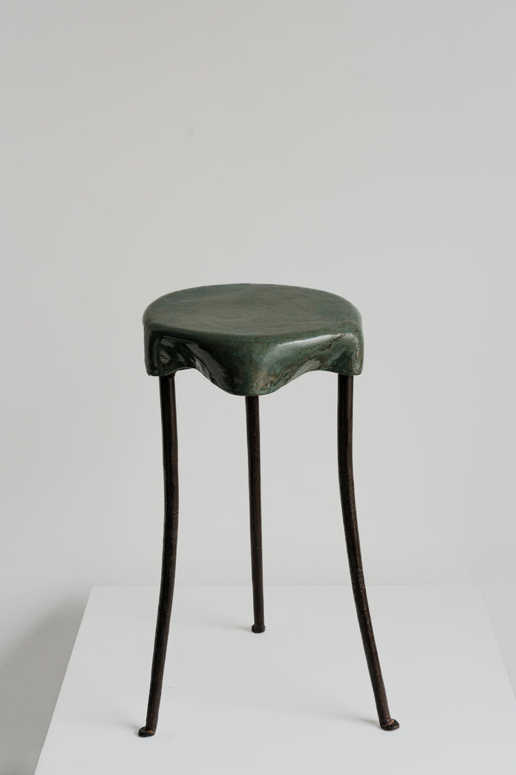 Dark Green Table with Iron