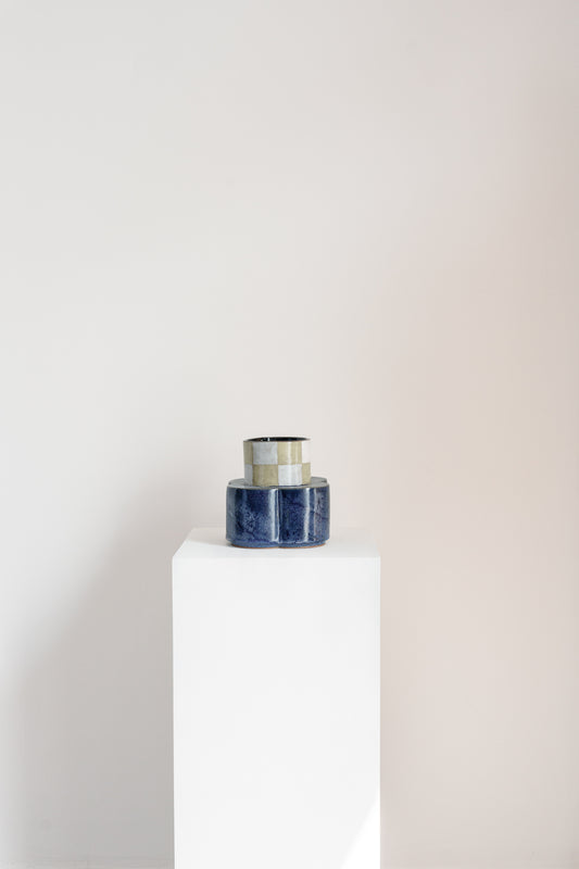 Deep Purple Checkered Vase