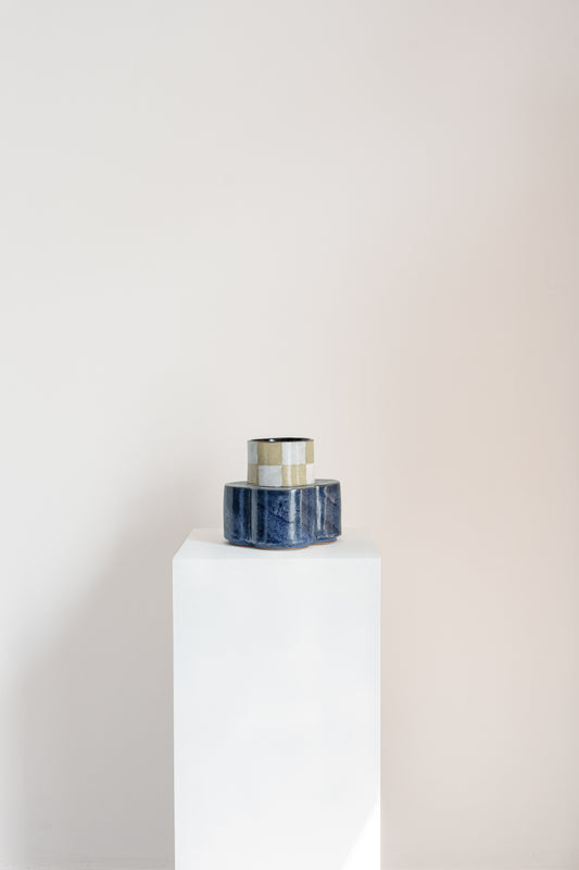 Deep Purple Checkered Vase