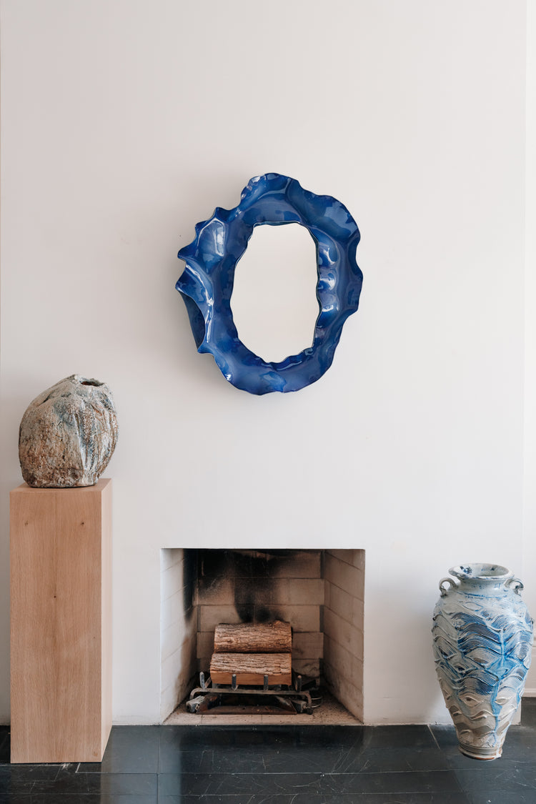 Sapphire Blue Undulating Mirror (Large)