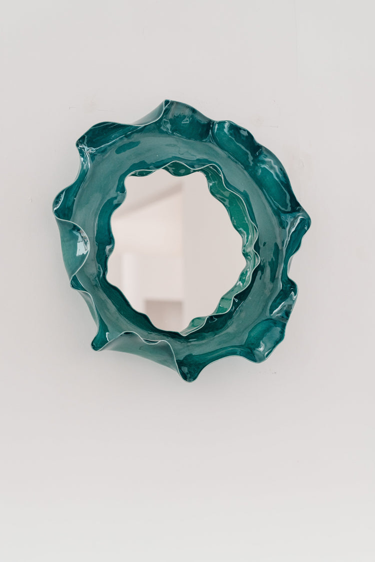 Rainforest Green Undulating Mirror
