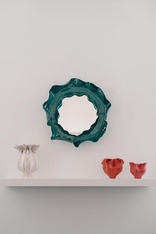 Rainforest Green Undulating Mirror