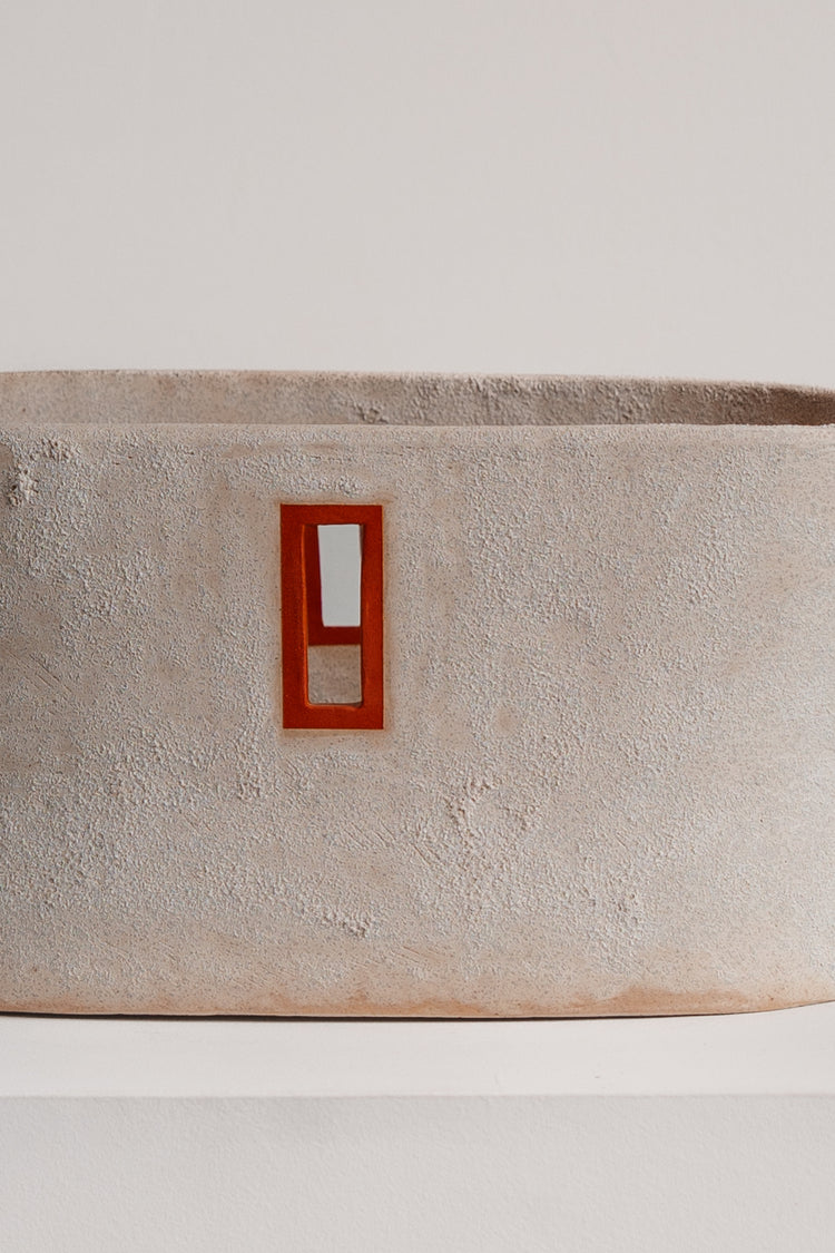 Oval Vessel with Red