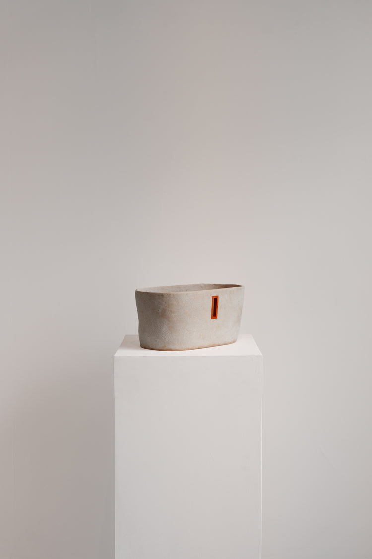 Oval Vessel with Red