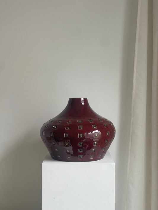 Oxblood Stamped Vessel