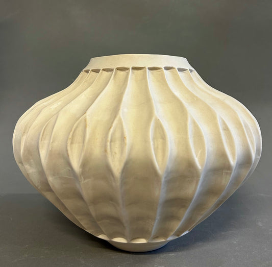 Large Carved Porcelain Vessel