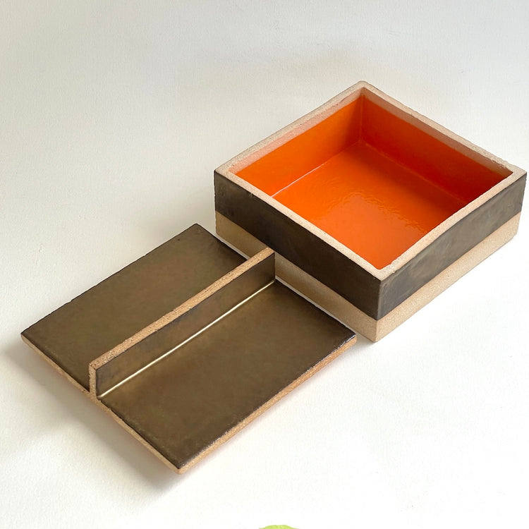 Bronze Box with Orange