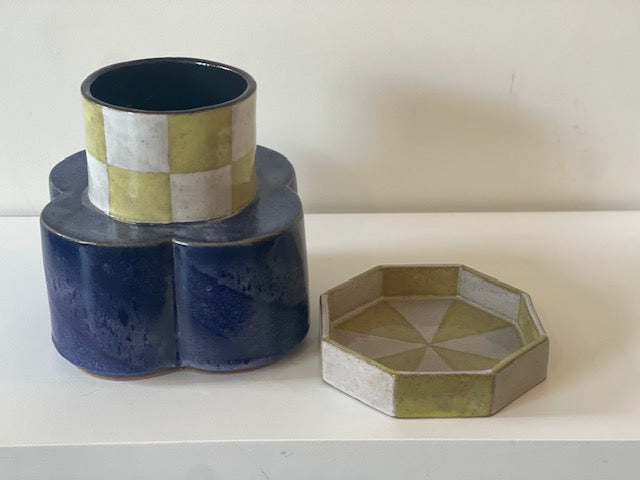 Deep Purple Checkered Vase