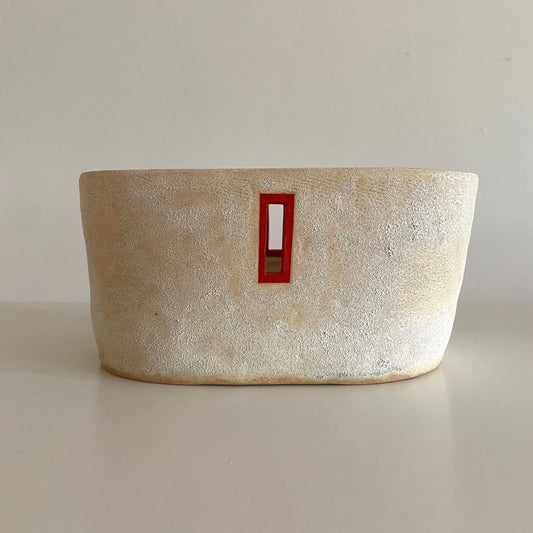 Oval Vessel with Red