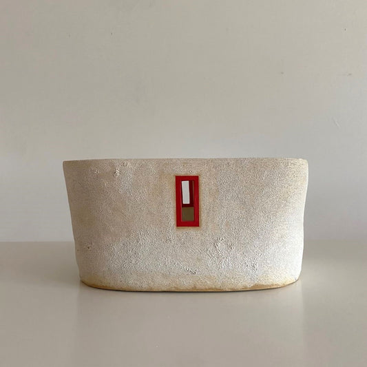 Oval Vessel with Red