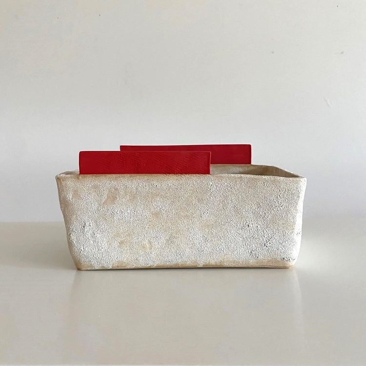 Rectangular Vessel with Red