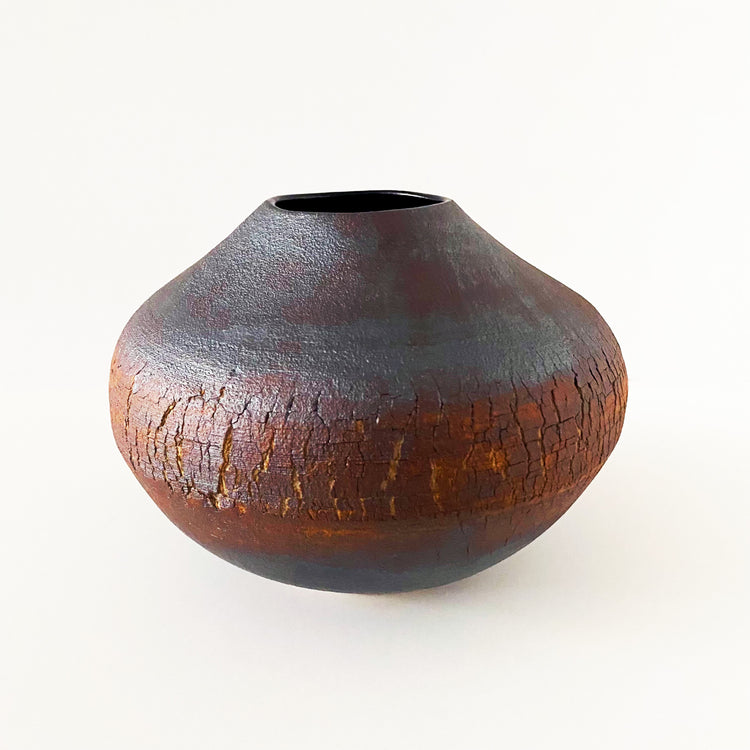 Small Rounded Crackle Vase