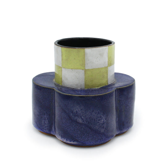 Deep Purple Checkered Vase