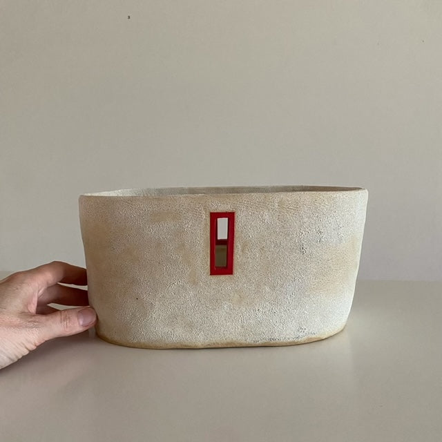 Oval Vessel with Red