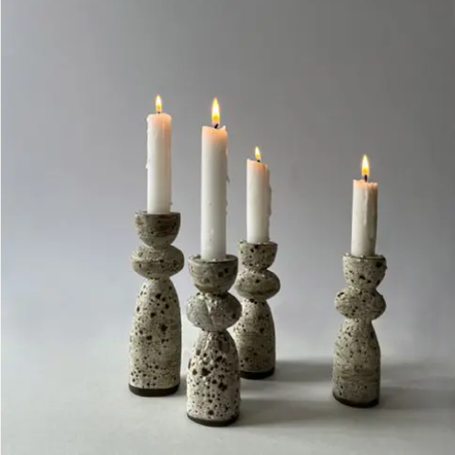 Speckled Candlesticks Set - (4 pieces)